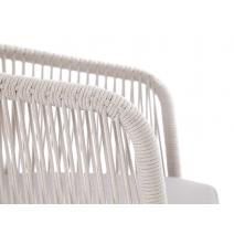  "Марсель" стул плетеный из роупа, каркас алюминий светло-серый (RAL7035) муар, роуп бежевый круглый, ткань бежевая 15052, фото 4 