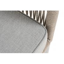  "Канны" диван 2-местный плетеный из роупа, каркас алюминий светло-серый (RAL7035) шагрень, роуп серый меланж круглый, ткань серая 017, фото 7 