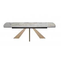  Стол DikLine DKP180 Керамика Titanium Silver River Polished/подстолье черное/опоры галифакс (2 уп.), фото 3 