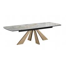  Стол DikLine DKP180 Керамика Titanium Silver River Polished/подстолье черное/опоры галифакс (2 уп.), фото 2 