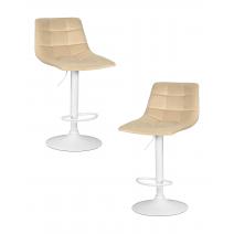  Набор 2 шт Стул барный DOBRIN TAILOR WHITE, бежевый велюр (MJ9-10), фото 1 