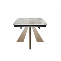  Стол DikLine DKP180 Керамика Titanium Silver River Polished/подстолье черное/опоры галифакс (2 уп.), фото 6 