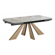  Стол DikLine DKP180 Керамика Titanium Silver River Polished/подстолье черное/опоры галифакс (2 уп.), фото 1 