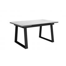  Стол DikLine DKZ160 Керамика Tianshan White (белый полуглянец)/подстолье черное/опоры черные (2 уп.), фото 1 
