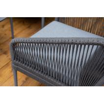  "Канны" лаунж-зона 4-местная из роупа со столиком "Диего" цвета "серый гранит", роуп темно-серый круглый, ткань темно-серая, фото 11 