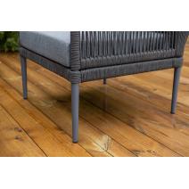  "Канны" лаунж-зона 4-местная из роупа со столиком "Диего" цвета "серый гранит", роуп темно-серый круглый, ткань темно-серая, фото 12 