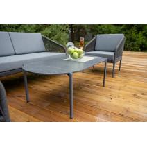  "Канны" лаунж-зона 4-местная из роупа со столиком "Диего" цвета "серый гранит", роуп темно-серый круглый, ткань темно-серая, фото 13 