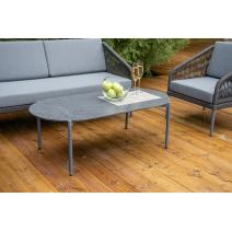  "Канны" лаунж-зона 4-местная из роупа со столиком "Диего" цвета "серый гранит", роуп темно-серый круглый, ткань темно-серая, фото 14 