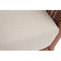  "Фиджи" кресло плетеное из роупа, каркас алюминий коричневый (RAL8016) муар, роуп красный (8372) круглый tex, ткань Mossle бежевая, фото 8 