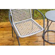  "Тунис" стул плетеный из роупа, каркас алюминий темно-серый (RAL7024), роуп светло-серый, фото 5 