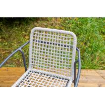  "Тунис" стул плетеный из роупа, каркас алюминий темно-серый (RAL7024), роуп светло-серый, фото 6 