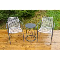  "Тунис" стул плетеный из роупа, каркас алюминий темно-серый (RAL7024), роуп светло-серый, фото 9 