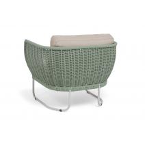  "Фиджи" кресло плетеное из роупа, каркас алюминий светло-серый (RAL7035) муар, роуп зеленый (4204) круглый tex, ткань Mossle бежевая, фото 5 