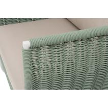  "Фиджи" кресло плетеное из роупа, каркас алюминий светло-серый (RAL7035) муар, роуп зеленый (4204) круглый tex, ткань Mossle бежевая, фото 7 