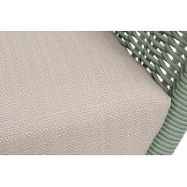  "Фиджи" кресло плетеное из роупа, каркас алюминий светло-серый (RAL7035) муар, роуп зеленый (4204) круглый tex, ткань Mossle бежевая, фото 8 