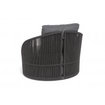  "Монтелла" кресло плетеное из роупа, каркас алюминий темно-серый (RAL7024) муар, роуп темно-серый круглый, ткань темно-серая 027, фото 5 