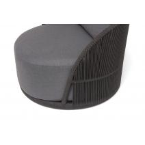  "Монтелла" кресло плетеное из роупа, каркас алюминий темно-серый (RAL7024) муар, роуп темно-серый круглый, ткань темно-серая 027, фото 6 