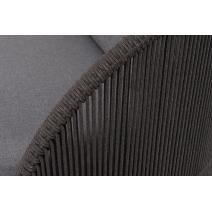  "Монтелла" кресло плетеное из роупа, каркас алюминий темно-серый (RAL7024) муар, роуп темно-серый круглый, ткань темно-серая 027, фото 7 