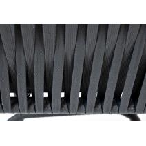  "Бордо" стул барный плетеный из роупа, каркас из стали темно-серый (RAL7024) муар, роуп серый 15мм, ткань темно-серая 027, фото 8 