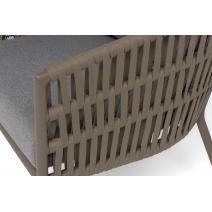  "Комо" кресло плетеное из роупа, каркас алюминий бежево-серый (RAL7006) муар, роуп серо-коричневый 23мм, ткань темно-серая 027, фото 7 