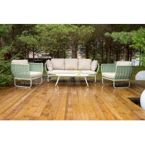  "Фиджи" лаунж-зона 5-местная плетеная из роупа (веревки), каркас алюминиевый светло-серый, роуп зеленый (4204), фото 2 