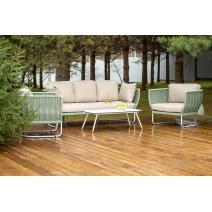  "Фиджи" лаунж-зона 5-местная плетеная из роупа (веревки), каркас алюминиевый светло-серый, роуп зеленый (4204), фото 4 