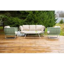  "Фиджи" лаунж-зона 5-местная плетеная из роупа (веревки), каркас алюминиевый светло-серый, роуп зеленый (4204), фото 5 