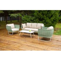  "Фиджи" лаунж-зона 5-местная плетеная из роупа (веревки), каркас алюминиевый светло-серый, роуп зеленый (4204), фото 8 