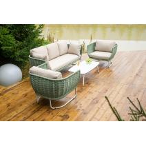  "Фиджи" лаунж-зона 5-местная плетеная из роупа (веревки), каркас алюминиевый светло-серый, роуп зеленый (4204), фото 10 