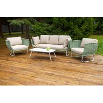  "Фиджи" лаунж-зона 5-местная плетеная из роупа (веревки), каркас алюминиевый светло-серый, роуп зеленый (4204), фото 11 