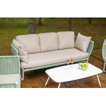  "Фиджи" лаунж-зона 5-местная плетеная из роупа (веревки), каркас алюминиевый светло-серый, роуп зеленый (4204), фото 14 