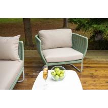  "Фиджи" лаунж-зона 5-местная плетеная из роупа (веревки), каркас алюминиевый светло-серый, роуп зеленый (4204), фото 15 