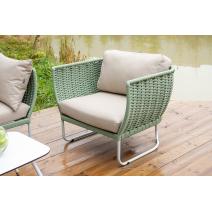  "Фиджи" лаунж-зона 5-местная плетеная из роупа (веревки), каркас алюминиевый светло-серый, роуп зеленый (4204), фото 16 