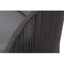  "Монтелла" диван 3-местный плетеный из роупа, каркас алюминий темно-серый (RAL7024) муар, роуп темно-серый круглый, ткань темно-серая 027, фото 6 