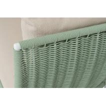  "Фиджи" диван 3-местный плетеный из роупа, каркас алюминий светло-серый (RAL7035) муар, роуп зеленый (4204) круглый tex, ткань Mossle бежевая, фото 7 