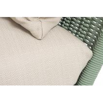  "Фиджи" диван 3-местный плетеный из роупа, каркас алюминий светло-серый (RAL7035) муар, роуп зеленый (4204) круглый tex, ткань Mossle бежевая, фото 8 