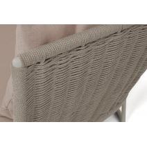  "Фиджи" диван 3-местный плетеный из роупа, каркас алюминий светло-серый (RAL7035) муар, роуп серый меланж круглый, ткань Mossle бежевая, фото 4 