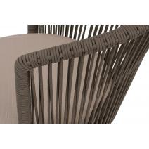  "Люксембург" стул плетеный из роупа, каркас из стали бежево-серый (RAL7006) муар, роуп коричневый круглый, ткань Mossle бежевая, фото 4 