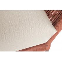  "Фиджи" диван 3-местный плетеный из роупа, каркас алюминий коричневый (RAL8016) муар, роуп красный (8372) круглый tex, ткань Mossle бежевая, фото 8 