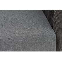  "Джелло" диван 3-местный плетеный из роупа, каркас алюминий темно-серый (RAL7024) муар, роуп темно-серый круглый, ткань темно-серая 027, фото 8 