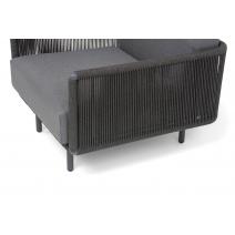  "Джелло" кресло плетеное из роупа, каркас алюминий темно-серый (RAL7024) муар, роуп темно-серый круглый, ткань темно-серая 027, фото 6 