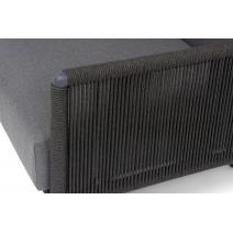  "Джелло" кресло плетеное из роупа, каркас алюминий темно-серый (RAL7024) муар, роуп темно-серый круглый, ткань темно-серая 027, фото 7 