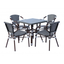  "Кабри" плетеный стол из искусственного ротанга, цвет черно-белый, фото 3 