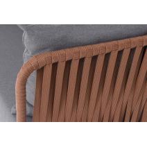  "Багамы" диван 3-местный плетеный из роупа, каркас алюминий бежево-серый (RAL7006) муар, роуп серо-коричневый 23мм, ткань светло-серая, фото 7 