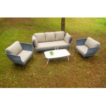  "Фиджи" лаунж-зона 5-местная плетеная из роупа (веревки), каркас алюминиевый темно-серый, роуп синий (KT18-014), фото 7 