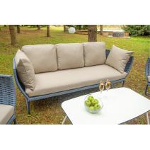  "Фиджи" лаунж-зона 5-местная плетеная из роупа (веревки), каркас алюминиевый темно-серый, роуп синий (KT18-014), фото 8 