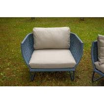  "Фиджи" лаунж-зона 5-местная плетеная из роупа (веревки), каркас алюминиевый темно-серый, роуп синий (KT18-014), фото 11 