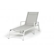  "Парма" шезлонг из алюминия темно-серый (RAL7024) муар, ткань текстилен серая, фото 3 