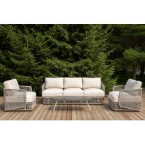  "Альбано" лаунж-зона 5-местная плетеная из роупа (веревки), каркас алюминиевый светло-серый, роуп серый меланж, фото 2 