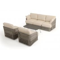  "Альбано" лаунж-зона 5-местная плетеная из роупа (веревки), каркас алюминиевый светло-серый, роуп серый меланж, фото 20 